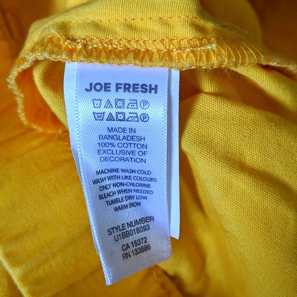 joe fresh yellow cotton twill summer shorts 24 months baby - Picture 6 of 6